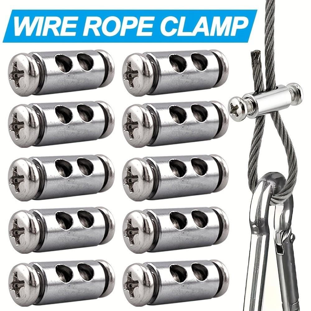 10Pcs Adjustable Cable Clamp Heavy Duty Cable Locker Lock Steel Cable Fastener Securing Wiring Rope