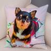 Cute Pet Animal Pillowcase Decorative Cute Puppy Chihuahua Pillowcase Soft Plush Cushion Cover for Car Sofa Home 45x45cm