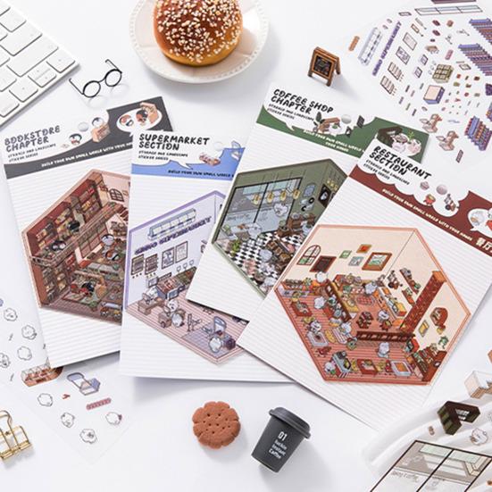 4 комплекта DIY 3D наклейки для дома с пинцетом, снимающие стресс, наклейки для ландшафтного дизайна, солнце