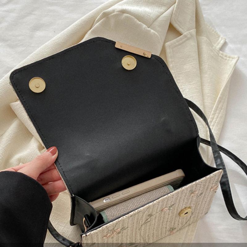 Повседневные соломенные плетеные сумки женские летние пляжные квадратные маленькие свежие сумки новые женские дорожные кошельки сумки через плечо сумка-мессенджер