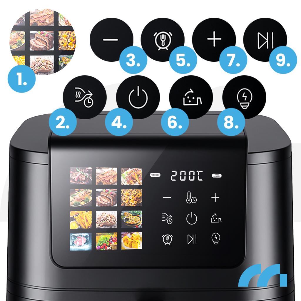 Maltec Airfryer 2000W-8Lb Large Window Air Fryer