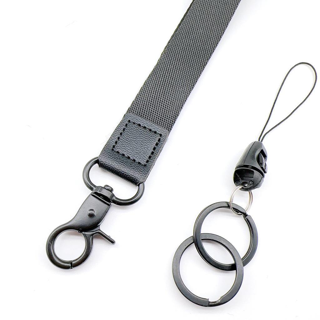 Black Wrist Lanyard Keychain for Men and Women