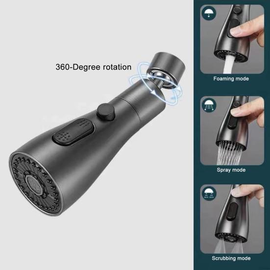 Kitchen Faucet Extender 360 Degrees Rotatable 3 Modes Adjustable Sprayer Attachment