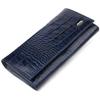 Reliable Women's Wallet with a Coin Box Made of Genuine Textured Leather CANPELLINI Wallet 21531 Blue