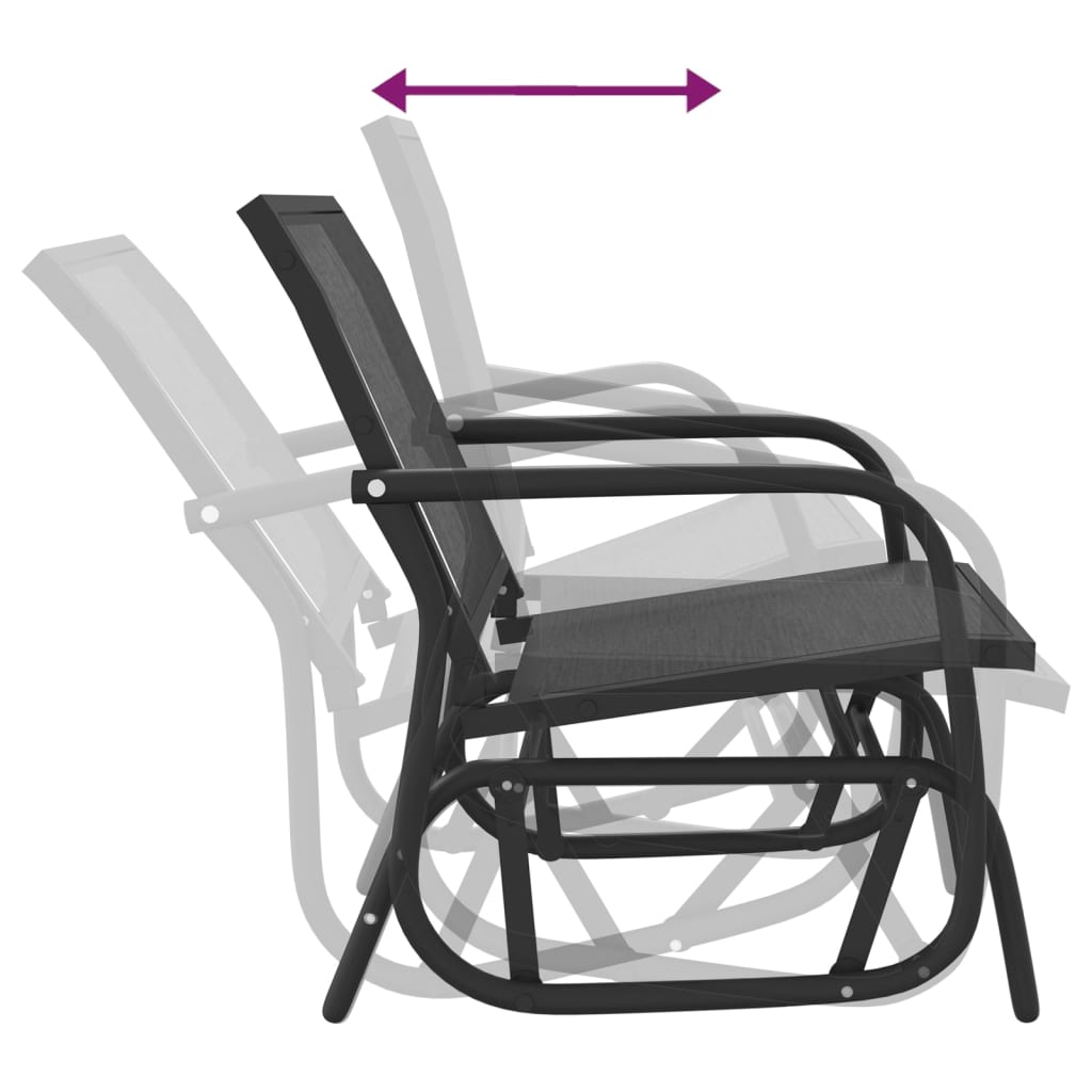 Garden Swing Chair Black 61 x 76 x 87 cm Textilene & Steel
