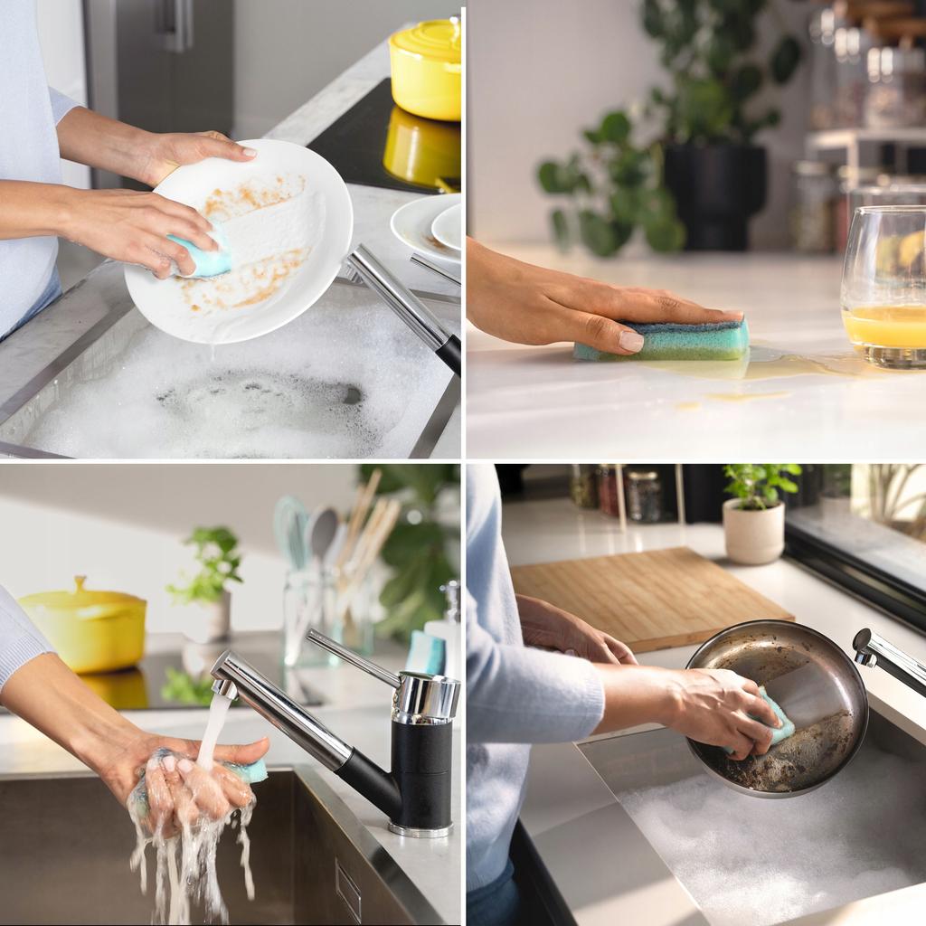 Vileda Pro Clean Dish Scourer with Enzymes, Profiled Shape