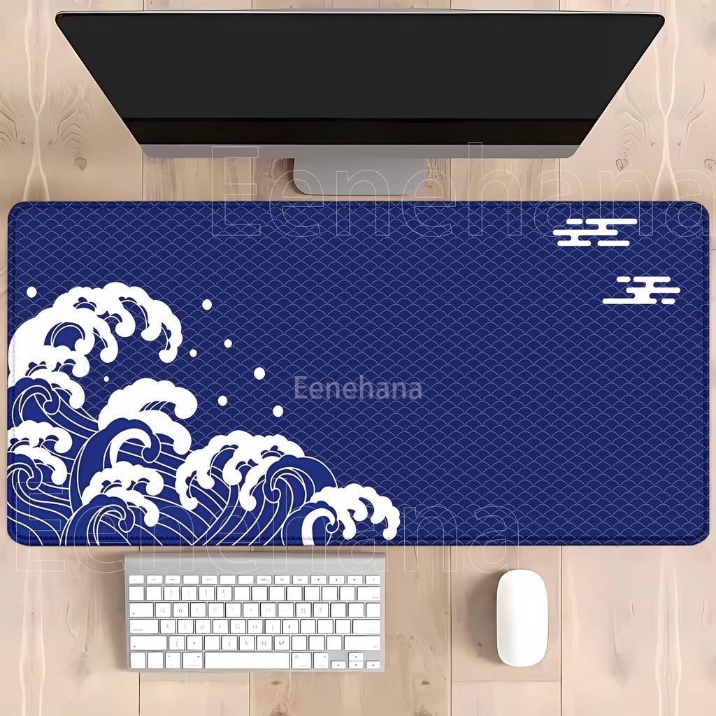 Sea Wave Mousepad Black And White Computer Mousepads Keyboard Pad Gamer Soft Office Carpet Anime Table Mat Desktop Xxl Mouse Pad