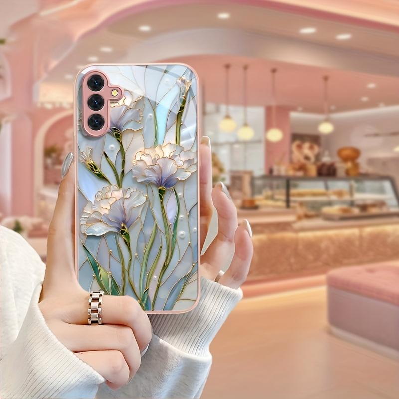 Модный металлический стеклянный чехол для телефона подходит для Samsung Galaxy S26 S25 S24 S23 S22 S20 FE/Ultra/Plus ударопрочная задняя крышка