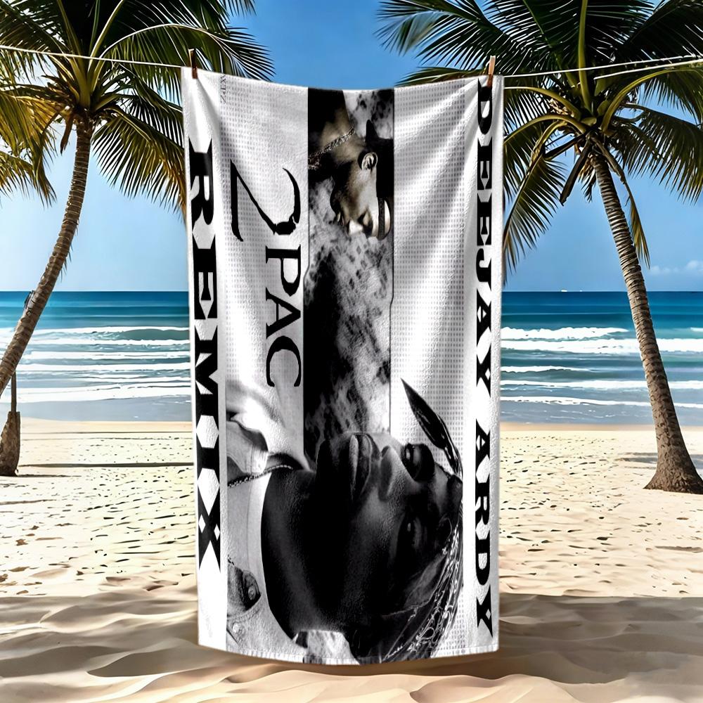 2pac Theme Beach Towel Soft Durable Quick-Dry Comfortable Lightweight Suitable for Sports, Travel, Swimming, Yoga, Bathroom, Beach, And Pool