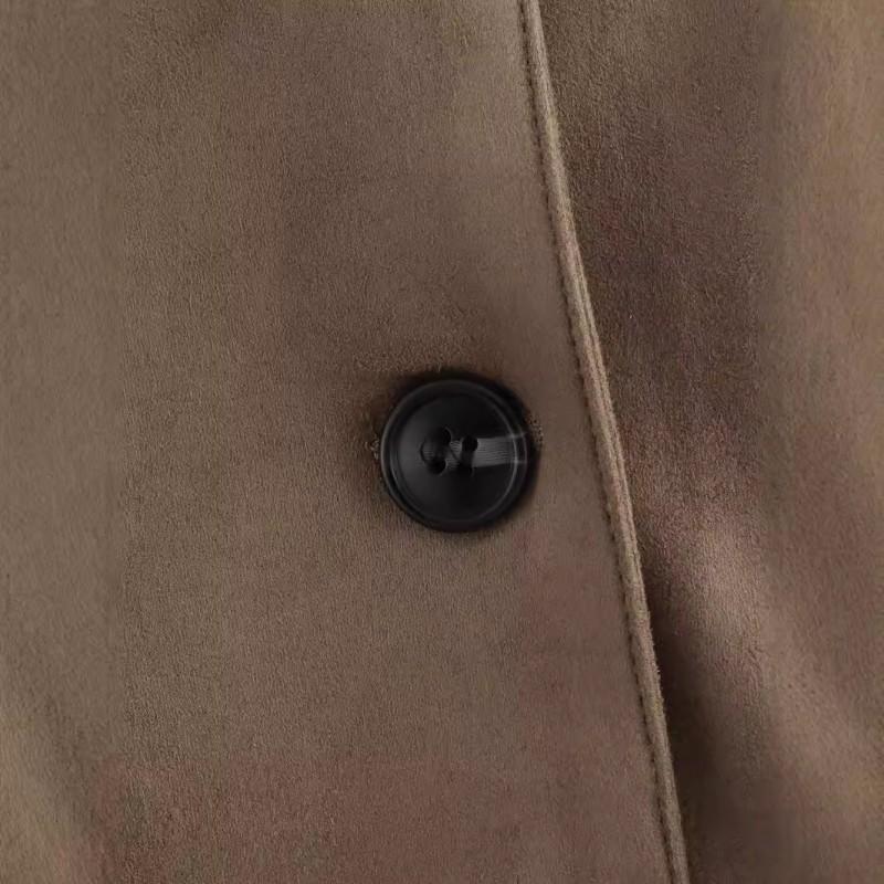 Womens Fall Winter Fashion Versatile Suede Jacket High Street Style Loose Short Coat