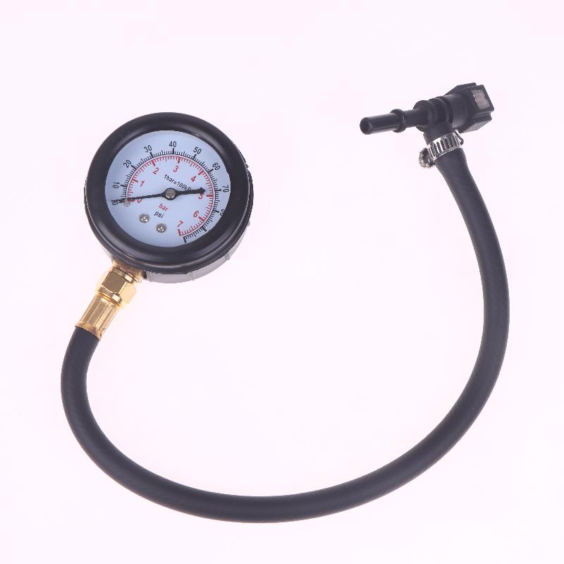 Automobile Fuel System Gasoline Pressure Gauge Motorcycle Car Pressure Tester Tool 0-100Psi 6.3/ 7.89/ 9.49 With Valve