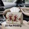 1pc, 2D Flat Printing, Tissue Box Retro Floral Design Decoration Pattern Printed Tissue Box, Suitable for Home Gatherings, Car Decoration Tissue Stora