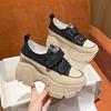 Мода 2024 года, новинка для женщин, осень, высококачественная вулканизированная обувь, уличные женские кроссовки со стразами, дизайнерские туфли на толстой платформе и танкетке