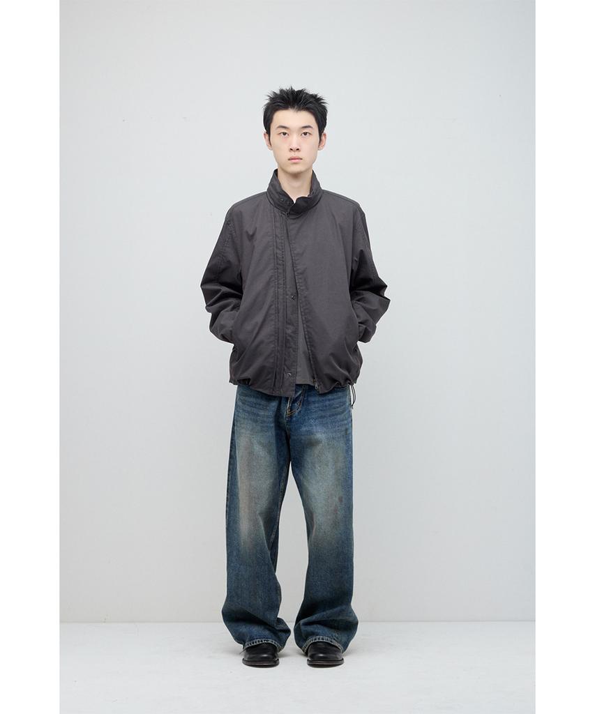 HATCHINGROOM Diagonal Zip Jacket V2 Charcoal
