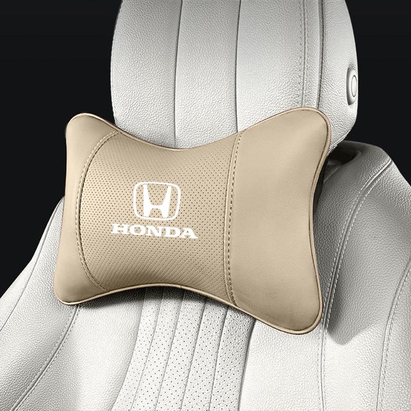 AUJ5 1Pcs Car Seat Headrest Leather Head Support Neck Pillow For Honda Civic Fit Jazz Accord Pilot CRV Odyssey Passport City Shuttle