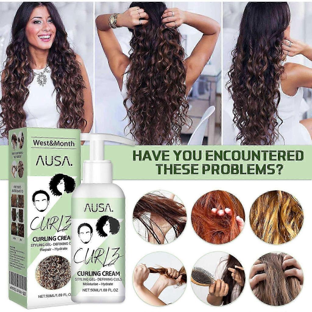 Moisturizing Curly Hair Elastin - Frizz Control, Heat Protection & Shine Enhancer for Strong, Fluffy Curls - 50ml