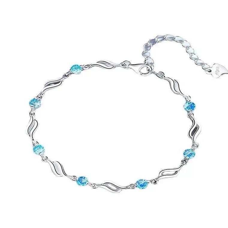 Геометрический браслет цвета морской волны Женские украшения Медная отделка Модные подарки