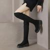 Fashion Women's Thick Heel Cotton Boots Winter New Round Head Suede Sleeve Thick Sole Anti-slip Wear-resistant Over-the-knee Boots