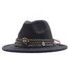 eBay new woolen top hat women's minority style retro flat-brimmed jazz hat