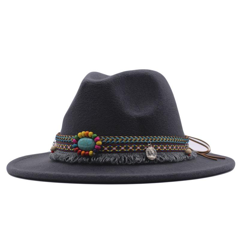 eBay new woolen top hat women's minority style retro flat-brimmed jazz hat