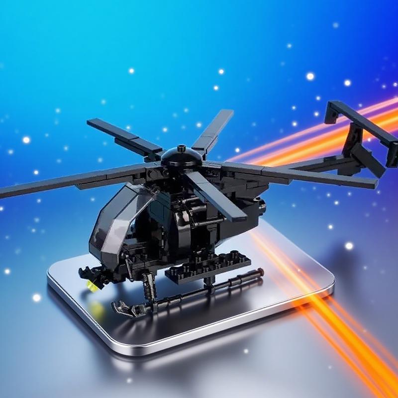 Вертолет Маленькая Птица Ah-6 Mh-6 Модель для сборки Самолет Строительный Блок Moc Игрушка Военная Серия Экспонат Детский Подарок