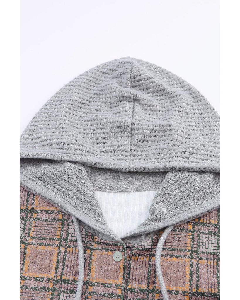 Azura Exchange Куртка с капюшоном в контрастную клетку