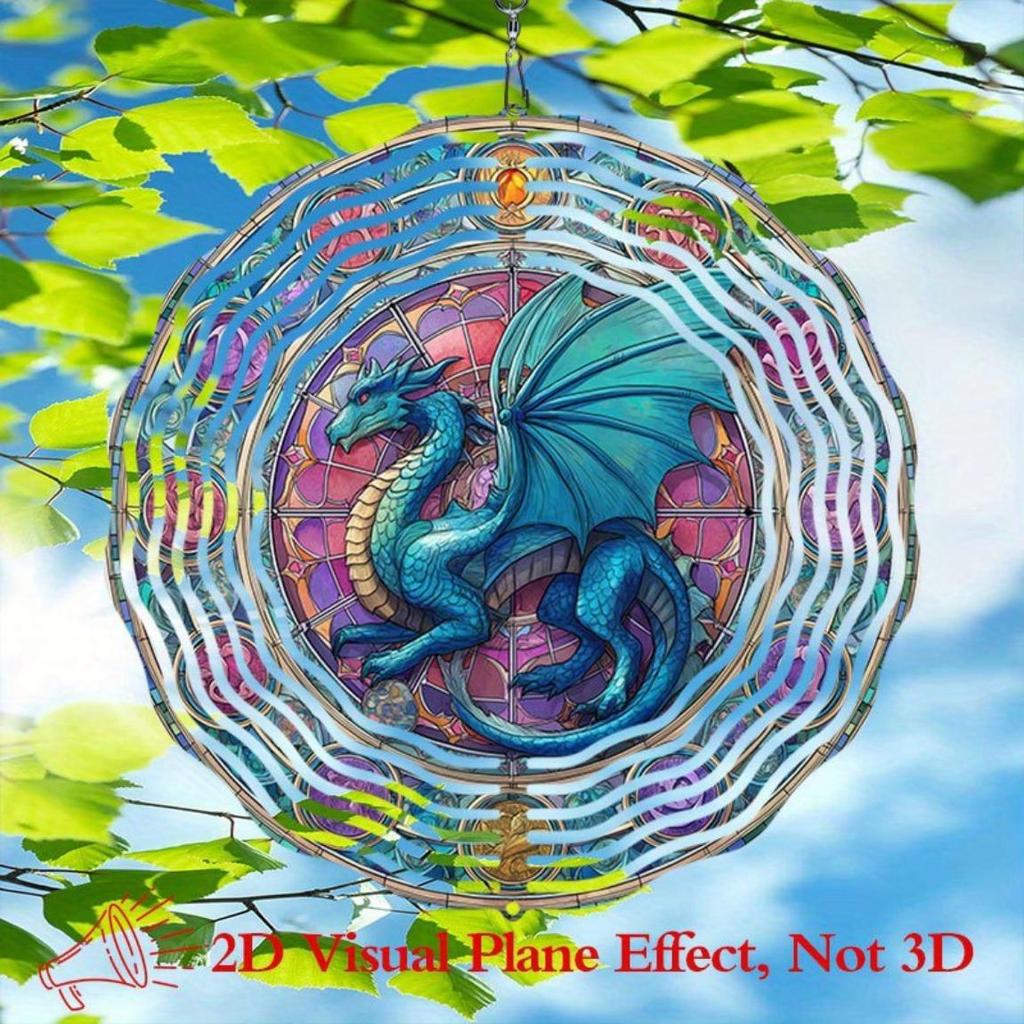 Цветной астрологический ветряной колокольчик в форме дракона для окна, кинетический вращающийся уличный декор для сада, весенне-летний подвесной орнамент, не требует батареек