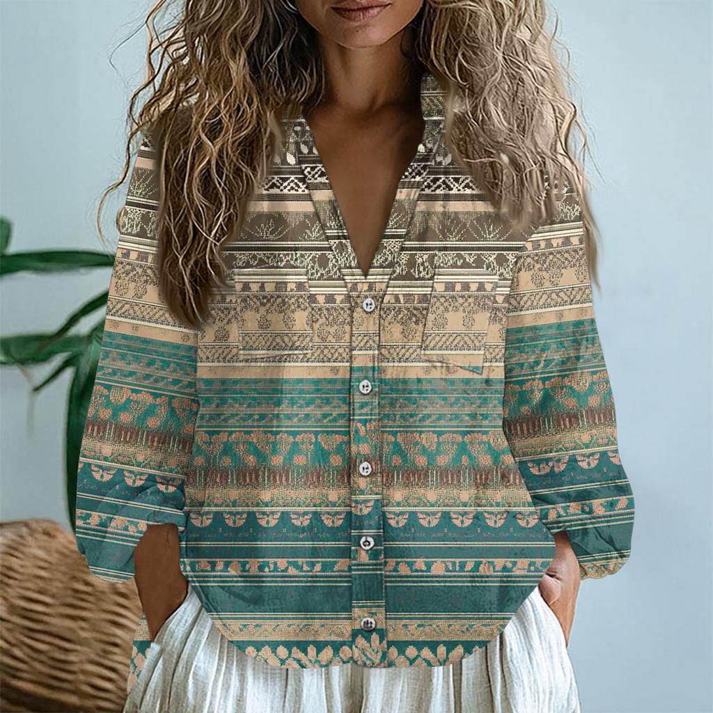 Женские хлопковые льняные топы с длинными рукавами, свободные футболки с V-образным вырезом в стиле бохо, винтажные блузки