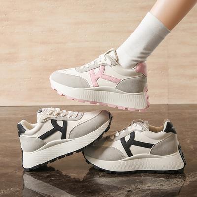 2025 Осень Новые Винтажные Универсальные Повседневные Легкие Толстая Подошва Папины Кроссовки Обувь на Платформе Беговая Обувь