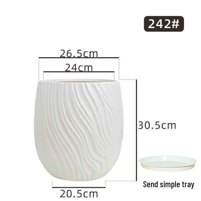 Large Caliber Resin Flower Pot for Monstera Deliciosa - Durable, Thickened Design with a Luxurious Touch