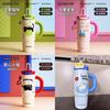 Cute Cat Pattern Stainless Steel Thermos Flask For Girls With Large Capacity And Leakproof Lid
