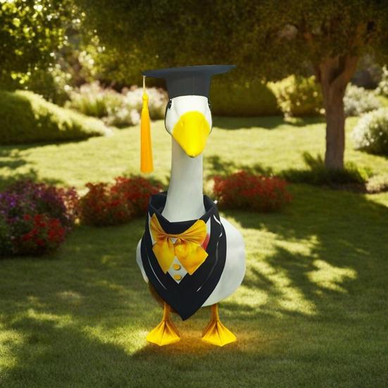 Easter Goose Outfit Graduation Bees Ladybug Clothes Set for Standard Lawn Goose 23" Spring Summer Happy Easter Bunny Porch Goose Sign Garden