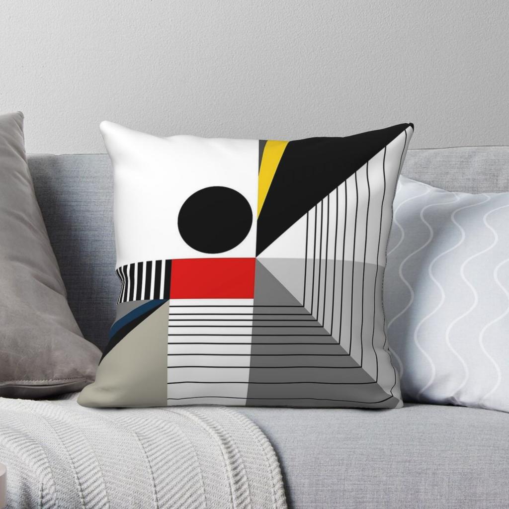 Abstract Perspective Black Point Square Pillowcase Polyester Linen Velvet Creative Zip Decor Pillow Case Home Cushion Case