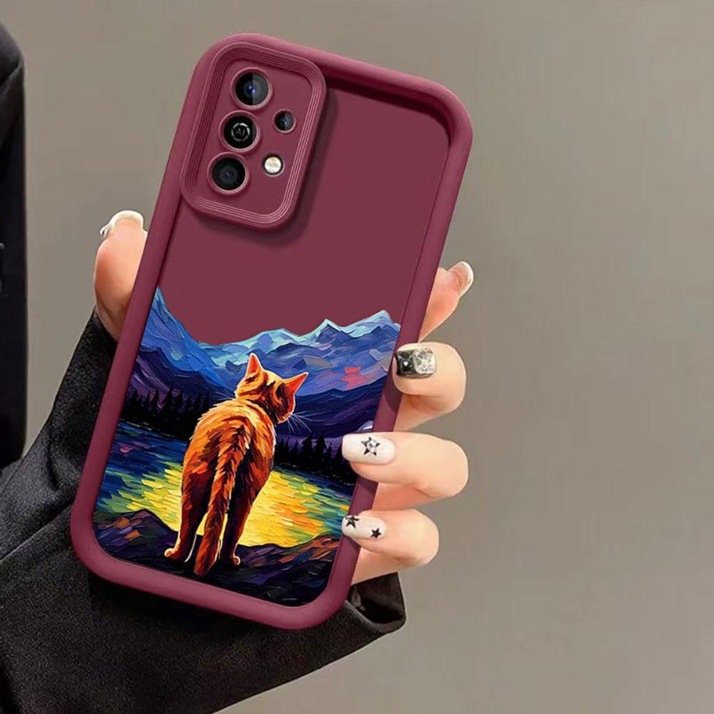 Vintage Oil Painting Cat Phone Case For OPPO A6X A3X A5X A5 A54 A55 A57 A58 A53 A73 A74 A95 A92 A93 A94 A98 FIND X3 X5 X8 Cover