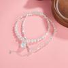 Elegant Floral Pendant Necklace With Imitation Pearl Zircon Crystals Women Delicate Chain Daily Wear Jewelry