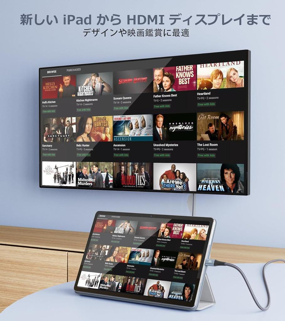 Кабель-переходник USB Type C HDMI, видеовыход Type C - HDMI, кабель HDMI Thunderbolt, совместимый с iPhone15 Pro Max, iPhone 16 Pro Max, Galaxy для