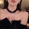 Удобное ожерелье для женщин, мягкая плюшевая цепочка на ключицы, короткое ожерелье, гибкое украшение, идеально подходит для осенней и зимней моды
