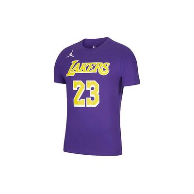 NBA Statement Edition Los Angeles Lakers LeBron James # 23 Футболка с короткими рукавами Basketball Performance Мужские топы цвета фиолетового цвета CV9987-551
