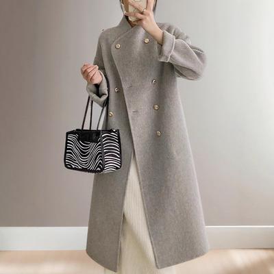 Женское длинное, свободного кроя, элегантное, приталенное и стильное пальто для осени и зимы.