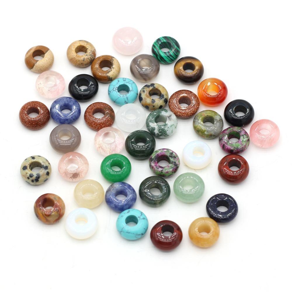 Agates Agates Stone Beads Colorful Lotus Perforated Beads Big Hole Loose Beads Girl Gifts