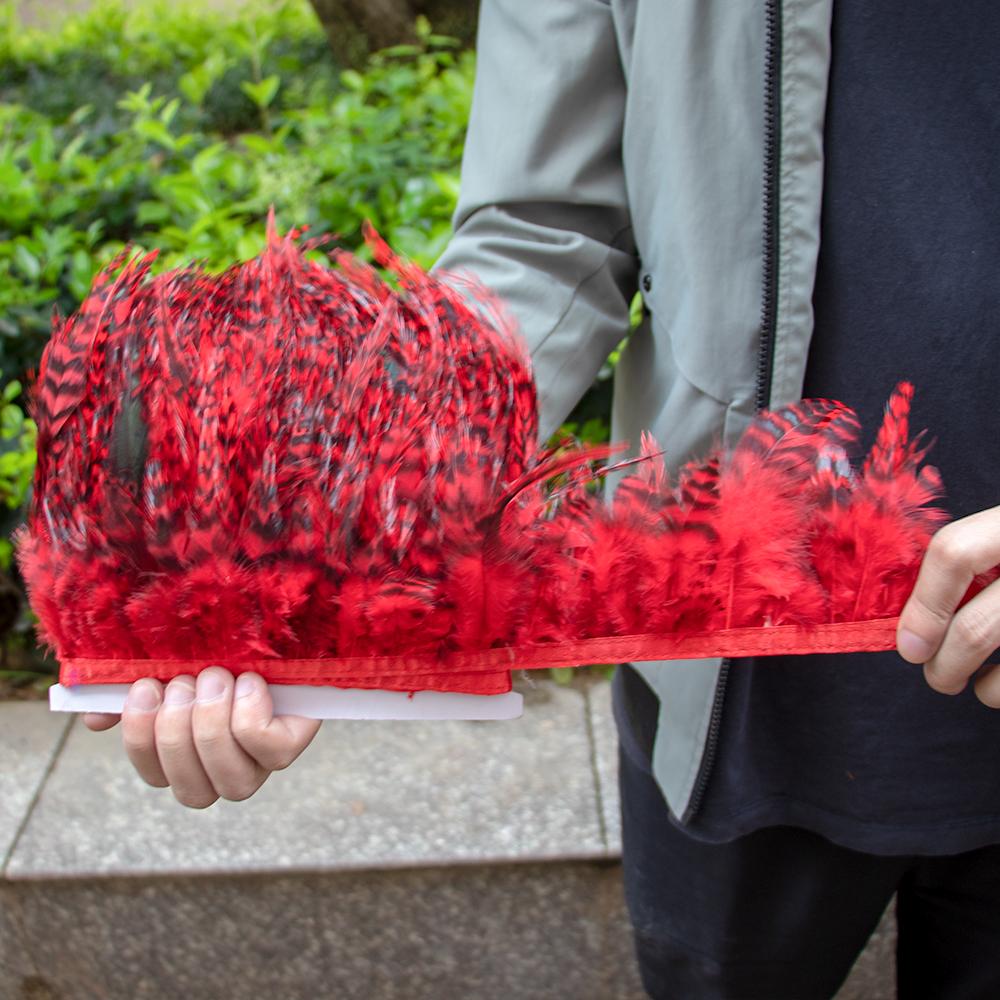 1Meter Natural Rooster Saddle Feathers Trim Fringe 4-6 Inches for Crafts Carnival Party Sewing Clothing Cock Plumes Decoration