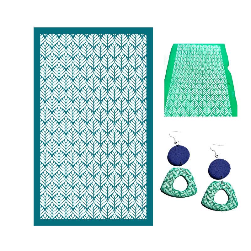 23 стиля самоклеящихся трафаретов для шелкографии для полимерной глины, листья пальмы, многоразовые сетчатые трафареты для трансферной печати, для изготовления серег и ювелирных изделий