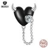 Стерлингового Серебра 925 пробы Маленький Дьявол Панк Подвески Бусина для Женщин Оригинальный Браслет Ювелирные Изделия