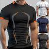 European & American Men's Quick-Dry High-Elastic Printed Short-Sleeve Running & Gym Sports Tee