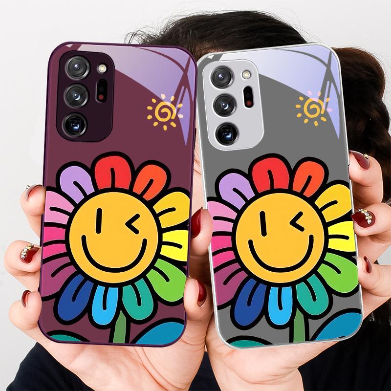 Мультяшные цветы фиолетовые Для Samsung A 01 02 03 Core 04 05 06 10 12 13 A14 5G 15 16 M 02 12 Note 8 9 10 20 стекло Ультра чехол для телефона