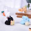 Cartoon Style Resin Sleeping Animals Pig Rabbit Cat Dog Miniatures For Fairy Gardens