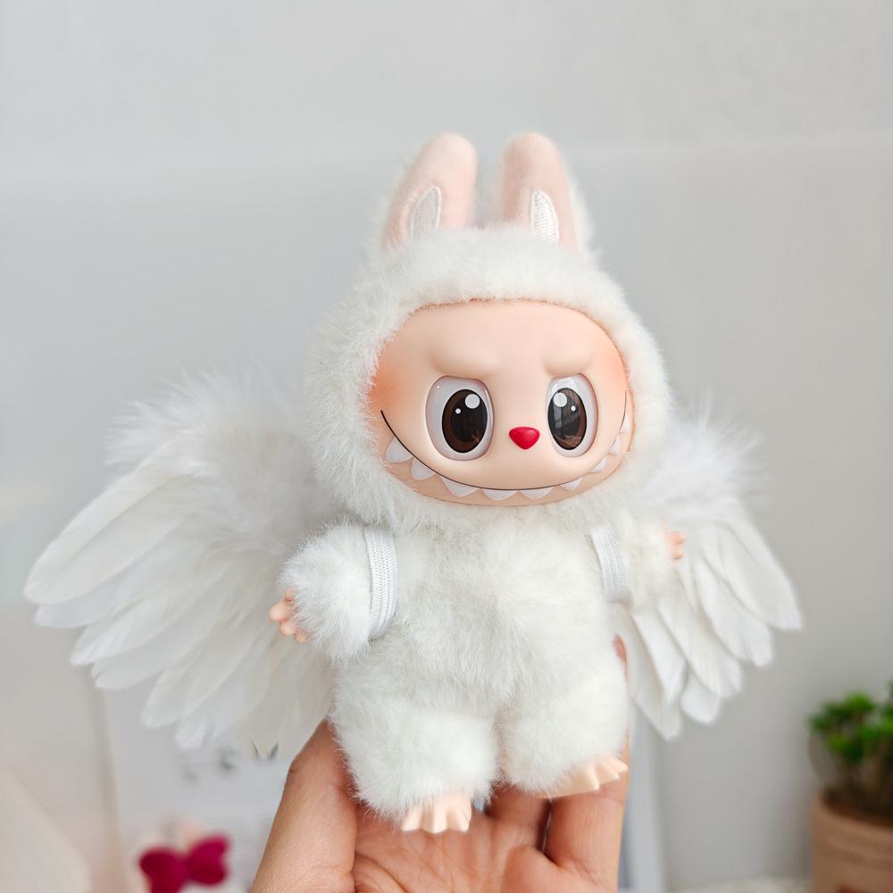 17cm Labubu Macaron Vinyl Blind Box Figure with Angel Feather Wings
