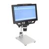 Digital Microscope 12MP 1600X 9in Screen USB Adjustable Bracket Microscope with 8 LED Lights 100‑240V EU Plug