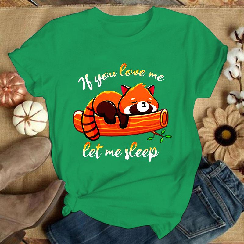 (Премиум-футболка)Модные забавные футболки с принтом «Панда, если ты живешь, дай мне поспать», женские летние повседневные футболки с коротким рукавом