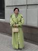 Женское модное длинное пальто-тренч с лацканами и поясом - Коллекция Осень/Зима 2025